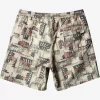 Mens Quiksilver Elastic Waist | Waterman Canoes Reef 17