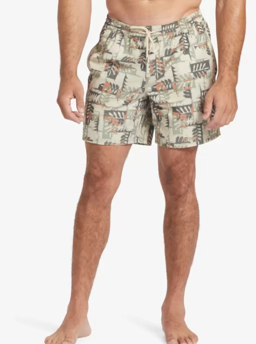 Mens Quiksilver Elastic Waist | Waterman Canoes Reef 17" Volleys