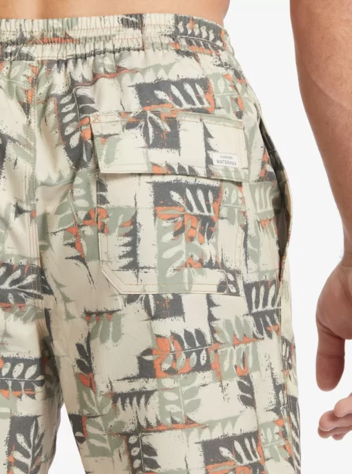 Mens Quiksilver Elastic Waist | Waterman Canoes Reef 17" Volleys