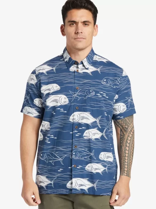 Mens Quiksilver Shirts & Polos | Waterman Dive Sites Woven Shirt