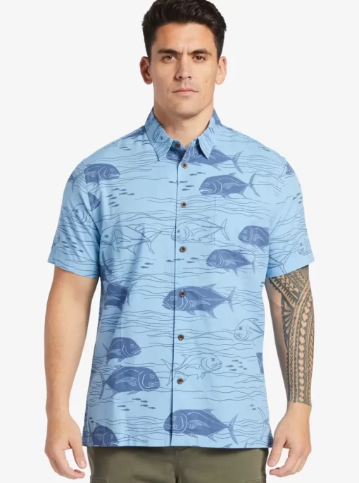 Mens Quiksilver Shirts & Polos | Waterman Dive Sites Woven Shirt