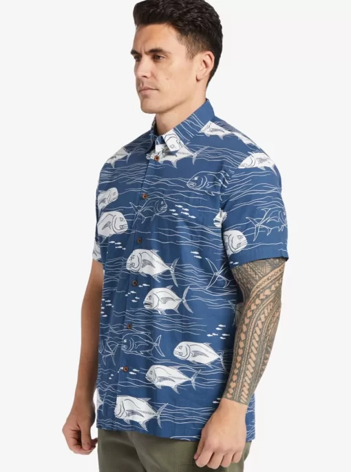 Mens Quiksilver Shirts & Polos | Waterman Dive Sites Woven Shirt