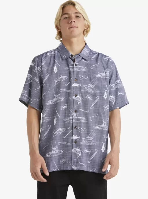 Mens Quiksilver Shirts & Polos | Waterman Line Spinner Short Sleeve Shirt