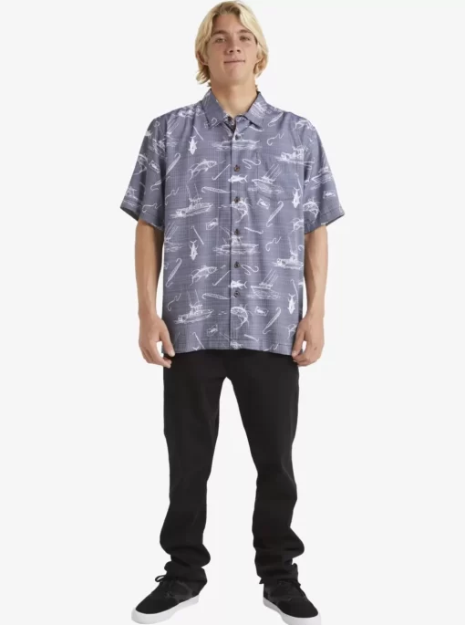 Mens Quiksilver Shirts & Polos | Waterman Line Spinner Short Sleeve Shirt