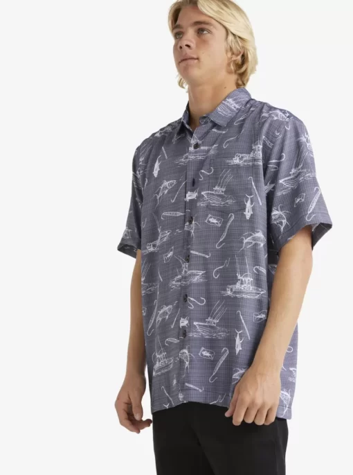 Mens Quiksilver Shirts & Polos | Waterman Line Spinner Short Sleeve Shirt