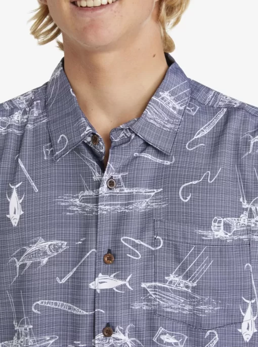 Mens Quiksilver Shirts & Polos | Waterman Line Spinner Short Sleeve Shirt