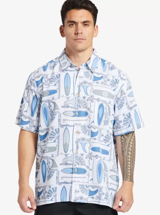 Mens Quiksilver Shirts & Polos | Waterman Long Boards Woven Shirt