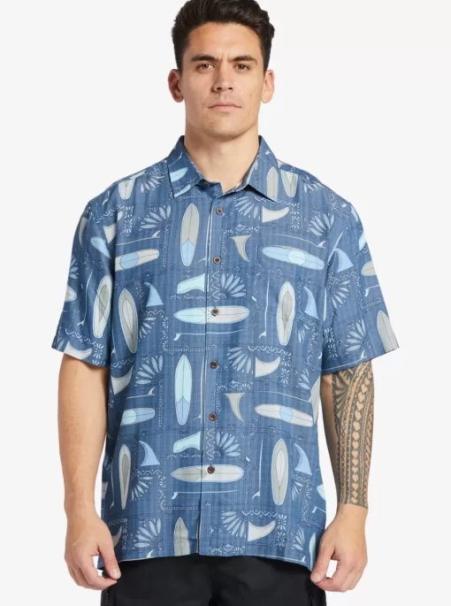 Mens Quiksilver Shirts & Polos | Waterman Long Boards Woven Shirt