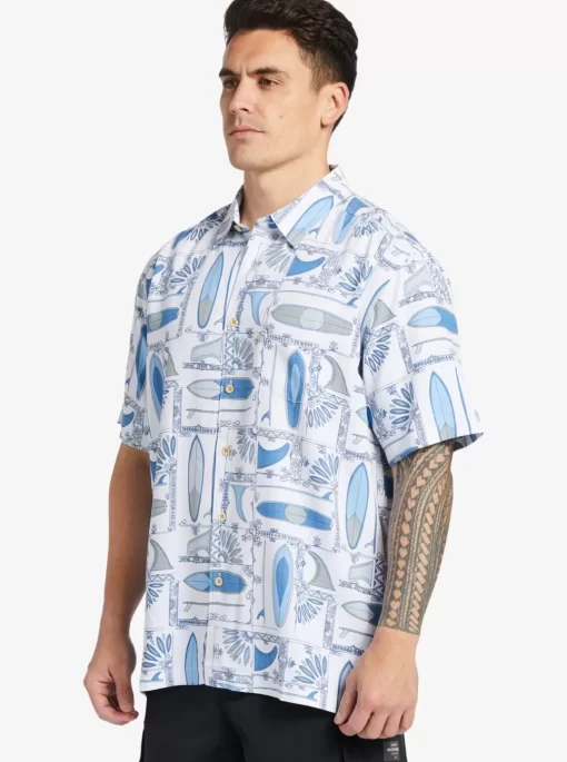 Mens Quiksilver Shirts & Polos | Waterman Long Boards Woven Shirt