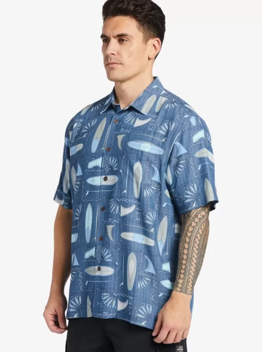 Mens Quiksilver Shirts & Polos | Waterman Long Boards Woven Shirt