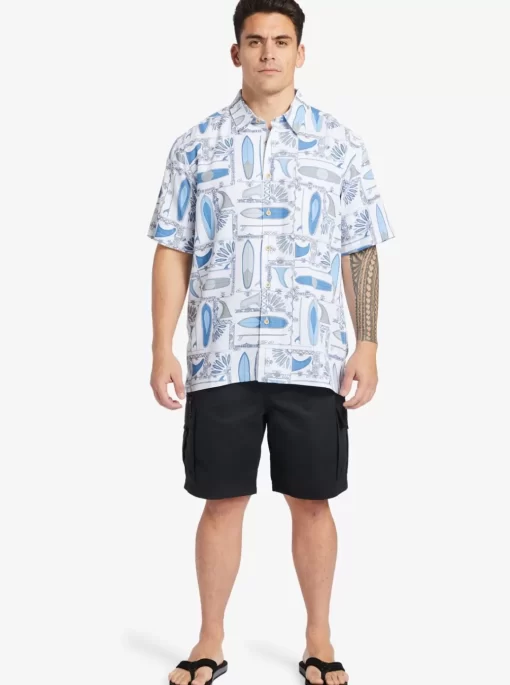 Mens Quiksilver Shirts & Polos | Waterman Long Boards Woven Shirt