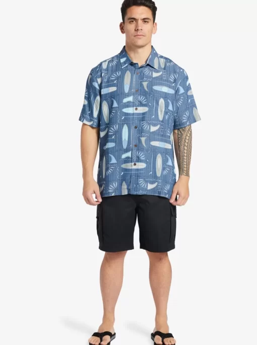 Mens Quiksilver Shirts & Polos | Waterman Long Boards Woven Shirt
