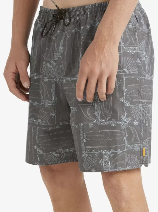 Mens Quiksilver Elastic Waist | Waterman Longboard Volley 17" Elastic Waist Shorts