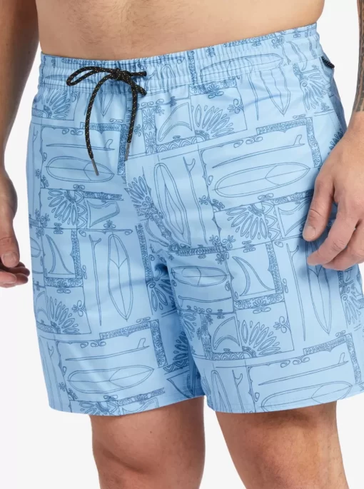 Mens Quiksilver Elastic Waist | Waterman Longboard Volley 17" Elastic Waist Shorts