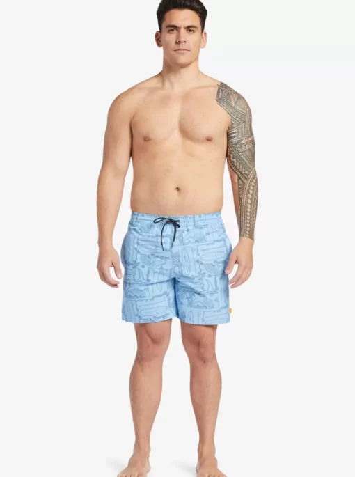 Mens Quiksilver Elastic Waist | Waterman Longboard Volley 17" Elastic Waist Shorts