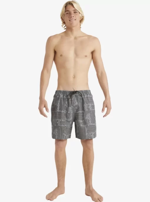 Mens Quiksilver Elastic Waist | Waterman Longboard Volley 17" Elastic Waist Shorts
