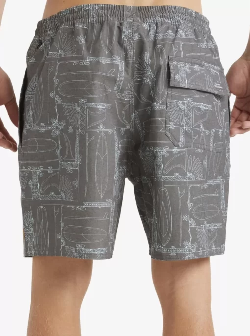 Mens Quiksilver Elastic Waist | Waterman Longboard Volley 17" Elastic Waist Shorts