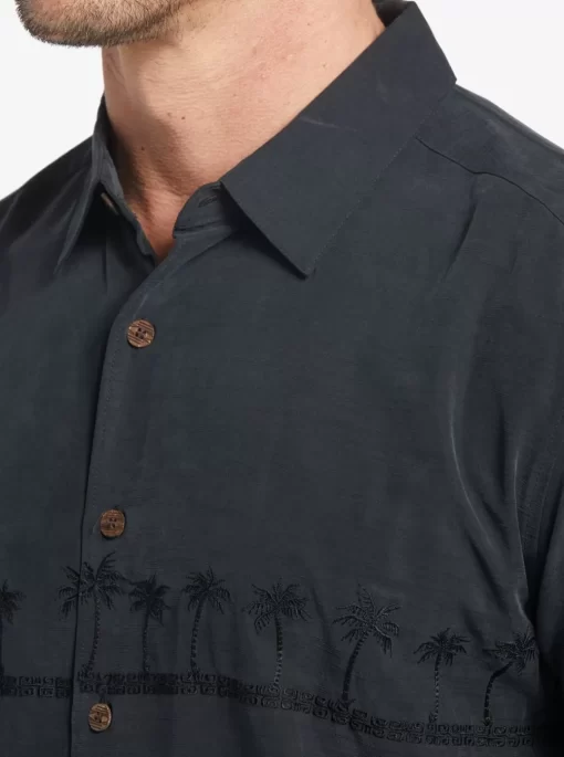 Mens Quiksilver Shirts & Polos | Waterman Tahiti Palms Premium Anti-Wrinkle Shirt