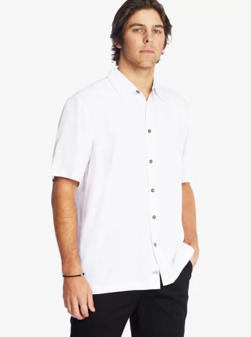 Mens Quiksilver Shirts & Polos | Waterman Tahiti Palms Premium Anti-Wrinkle Shirt